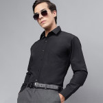 Men Black Slim Fit Formal Shirt